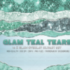 Glitter Teal Ripped Edges