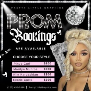 DIY Prom Hair Price List