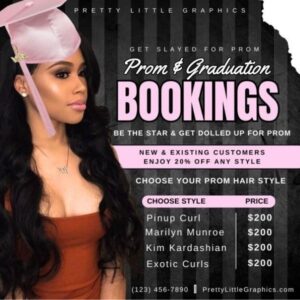 DIY Hair Price List Flyers for prom